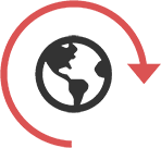 globe circle arrow icon