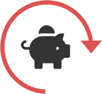save money circle arrow icon